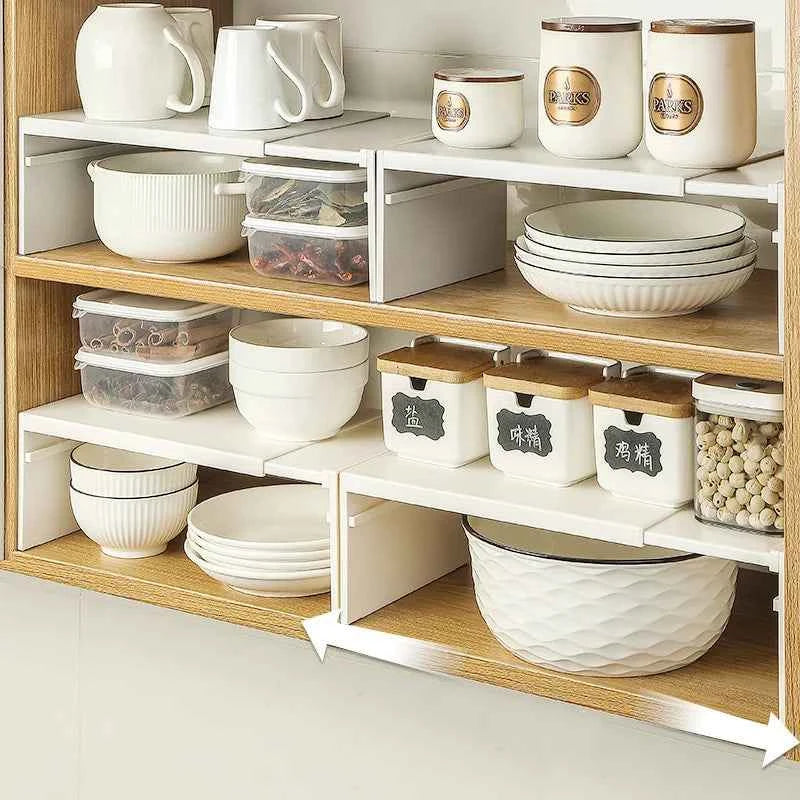 Kitchen Cabinet Multi-Functional Storage Rack Countertop Organization Shelf ABS Material Home Use Organization Shelf