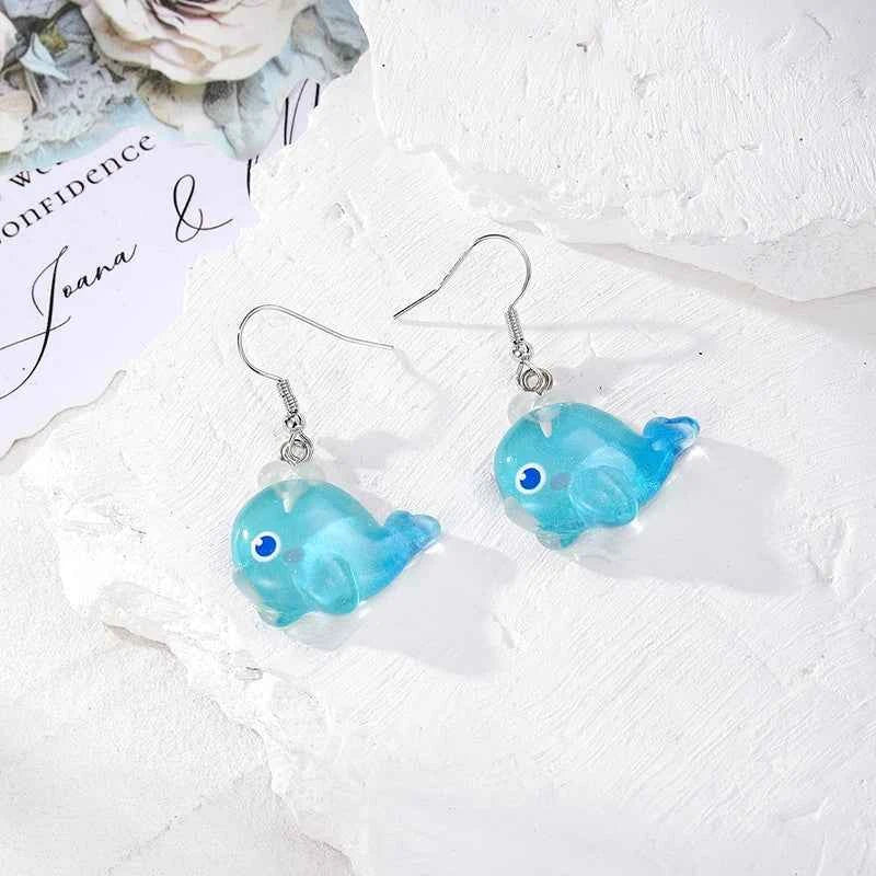 Resin Marine Animal Octopus Whale Drop Earrings For Women Gift New Cute Creative Funny Shark Sea Lion Pendant Eardrop Jewelry