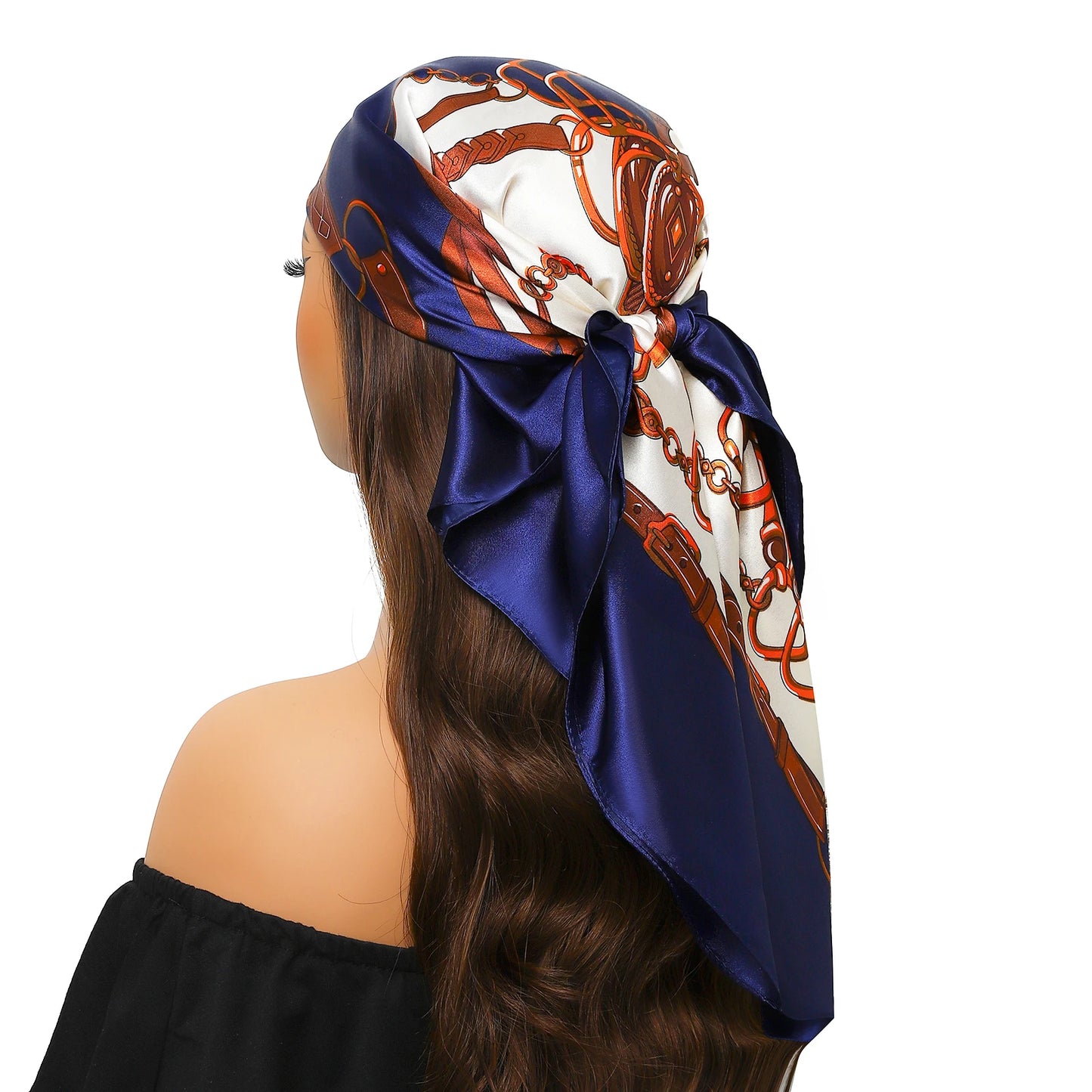 Popular Shawls Europe And America Fashion Bandannas New Print Sunscreen 90X90CM Kerchief Four Seasons Luxury Square Silk Scarves - NamafadStore