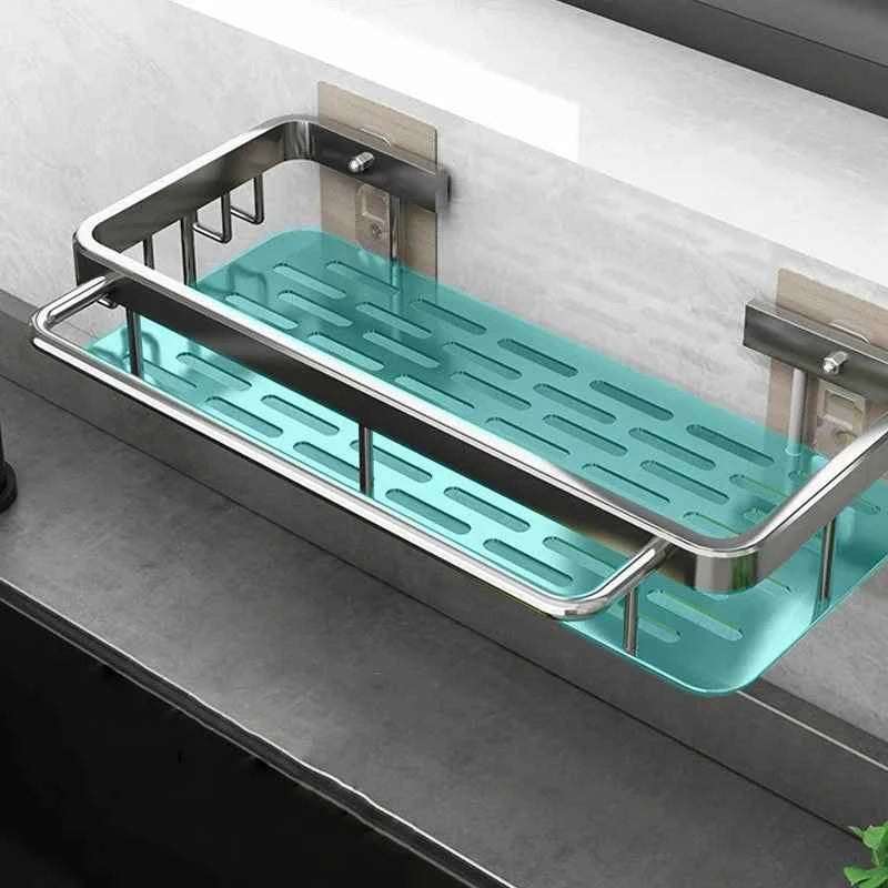 1pcs Multifunctional Wall-mounted Drain Rack Kitchen Rack Punch-free Rag Rack Spice Rack Sink Storage Rack Kitchen Supplies