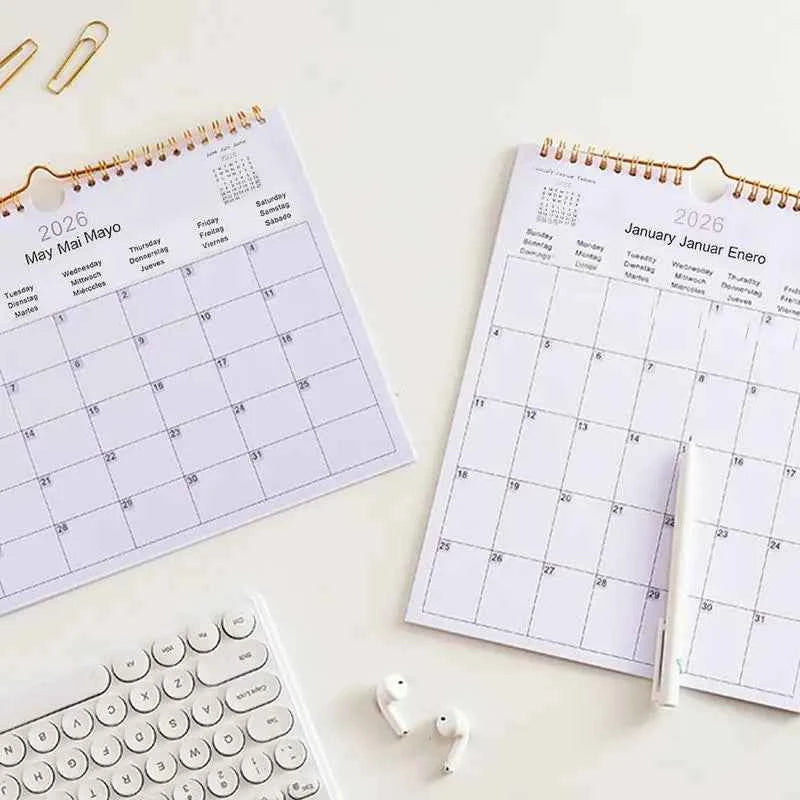 Calendar 2025 20252026 Calendar Planner Multilingual Coil Planner Agenda Organizer Scheduling For Home Office School Classroom