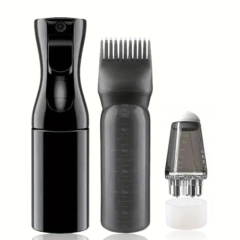 2/3pcs Spray Bottle Hair Growth Essential Oil Applicator Bottle & 1ml Scalp Massage Comb Set Scalp Care Tools for All Hair Types