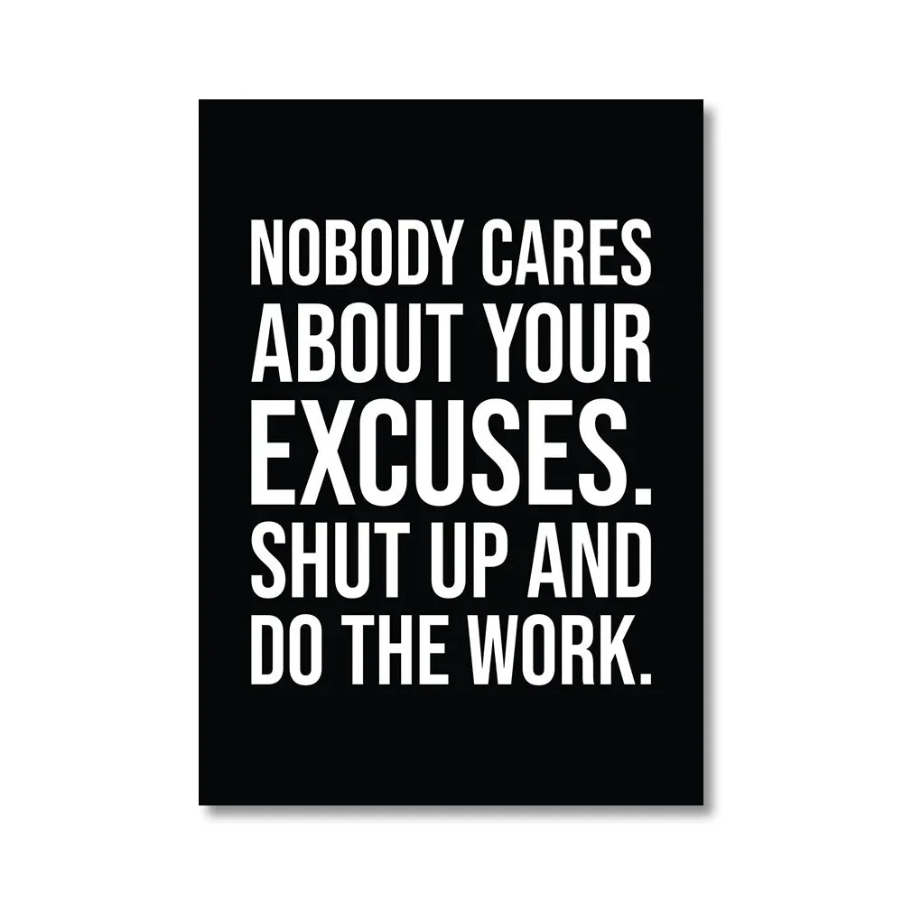 Office Decor Exercise Motivational Quote Minimalist Wall Art Print Canvas Painting Posters for Living Room Modern Home Decor