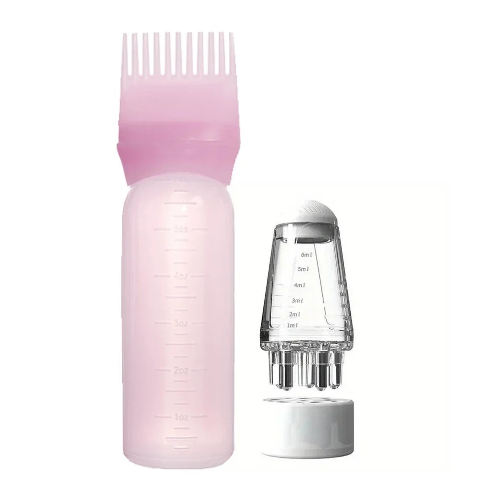 2-piece Hair Dye Tool Set 6.09oz Hair Oil Applicator Bottle and1ml Dil Hair Growth Solid Hair Comb Salon Hairdressing Tools