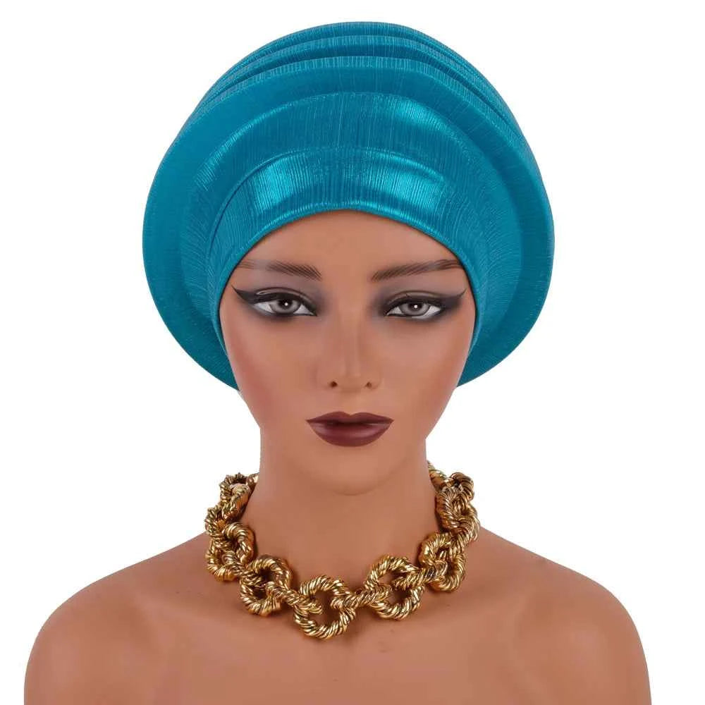 2024 Elegant Spiral Beret for Women Afrcian Lady Head Wraps Female Berets Turban Nigeria Headpiece Wedding Party Gele