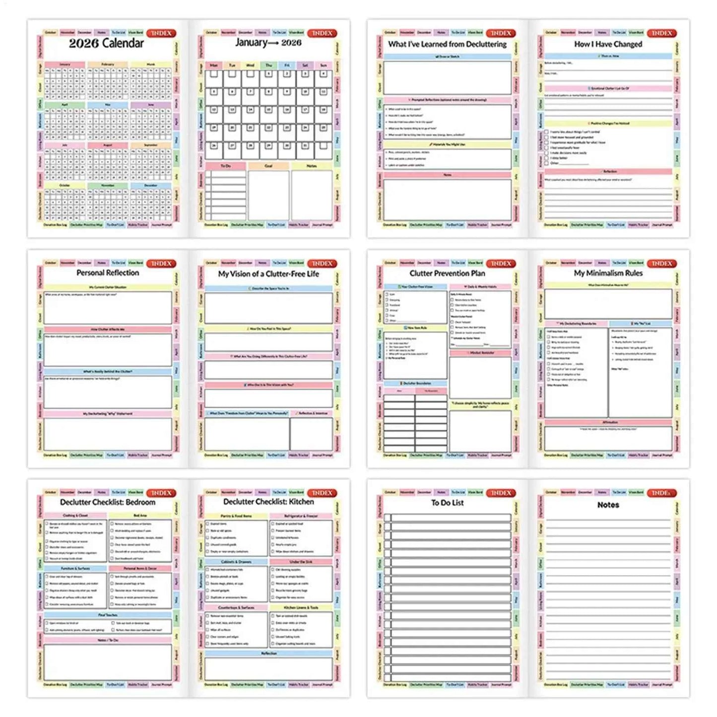 2026 Declutter Planner Workbook Coloring Schedule Organizer Goal Planner Monthy Planner For Daily Task Management Notebook