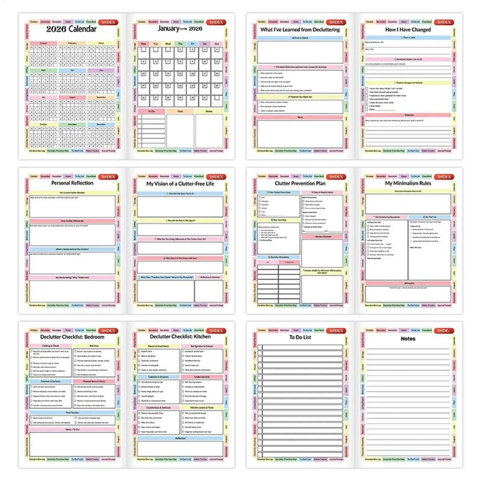2026 Declutter Planner Workbook Coloring Schedule Organizer Goal Planner Monthy Planner For Daily Task Management Notebook