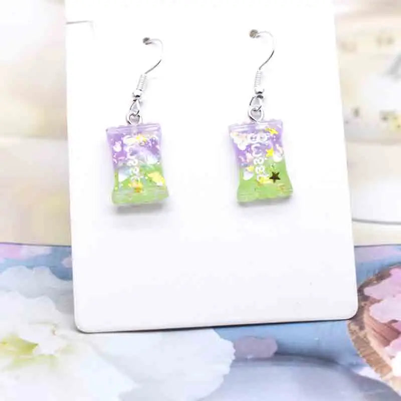 Earring For Women Resin Handmade Cute Animals Ice Cream Drinks Candy Fruits Pissa Drop Earrings Funny Gift