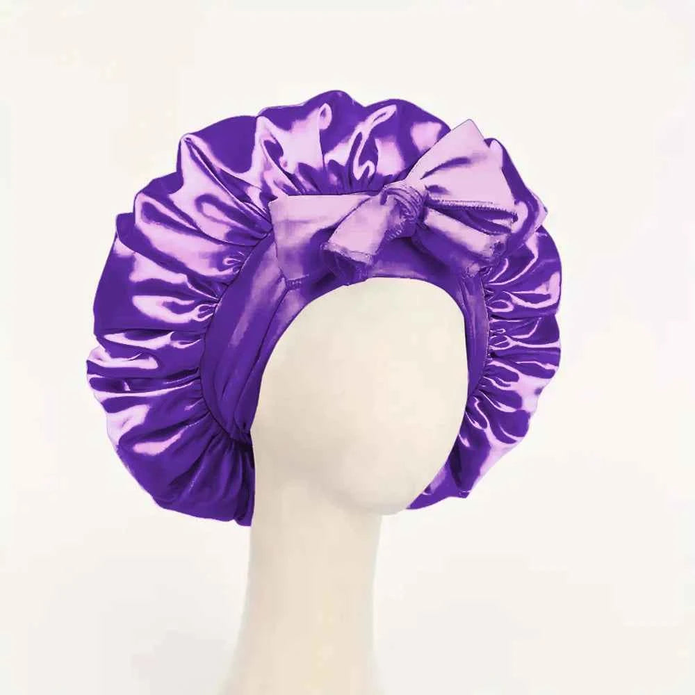 Satin Silk Sleeping Bonnet Adjustable with Tie Band for Women and Men