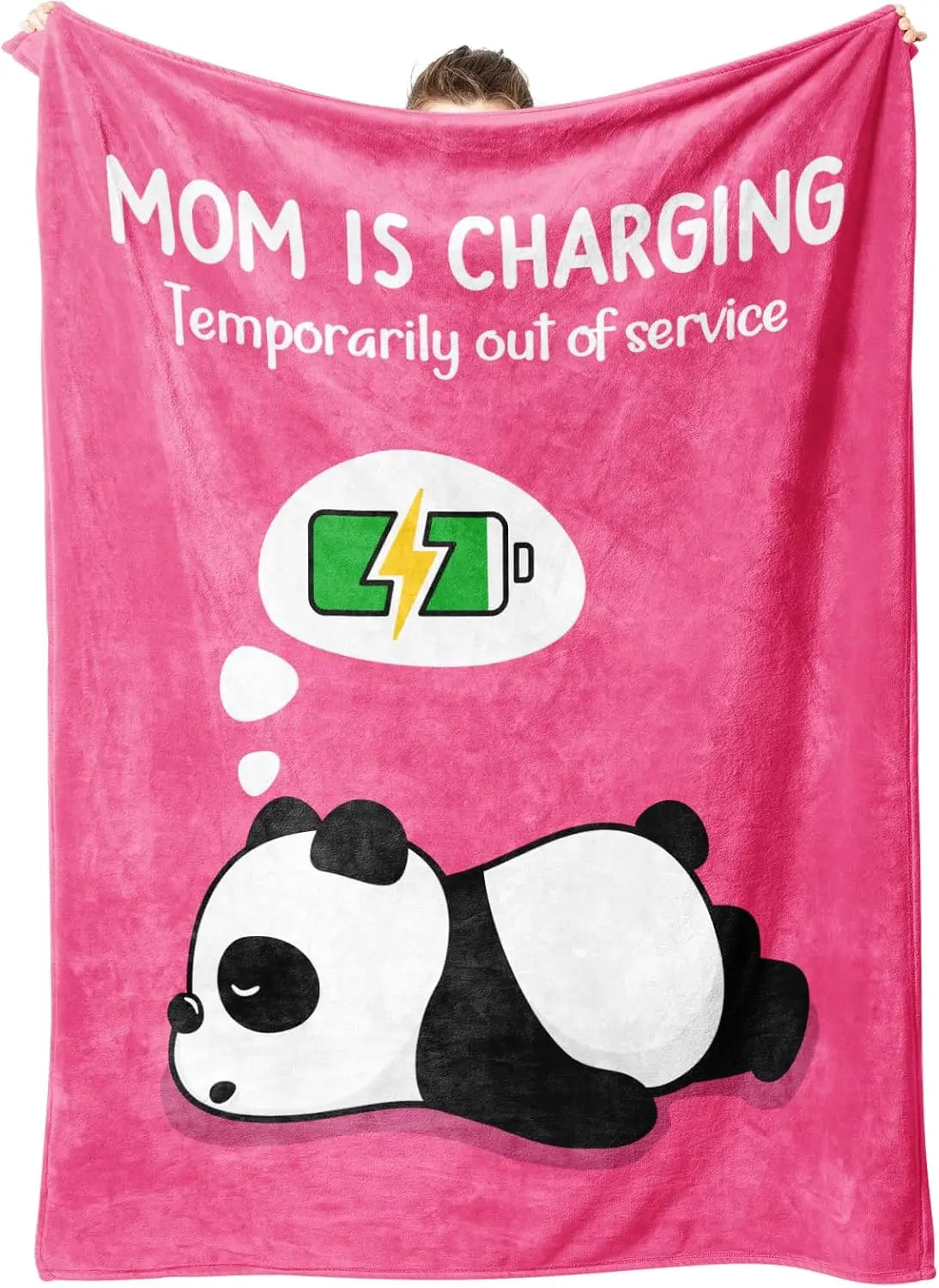 Funny Mom Throw Blanket – “Mom Is Charging” Birthday & Christmas Gift
