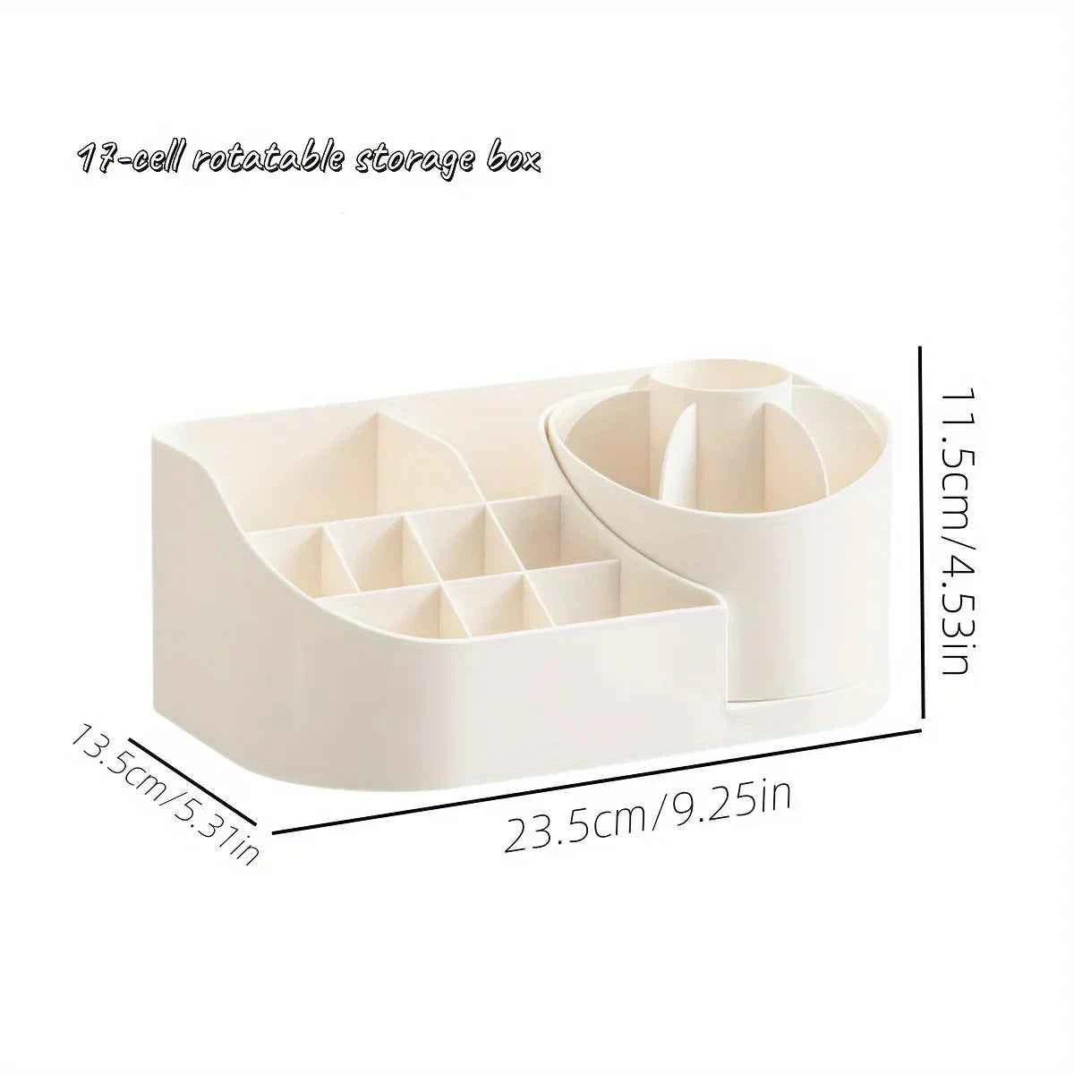 1pc Multi-Functional 2-in-1 Desk Organizer with 360-Degree Rotating Pen Holder, Large Capacity Plastic Storage Caddy for Office