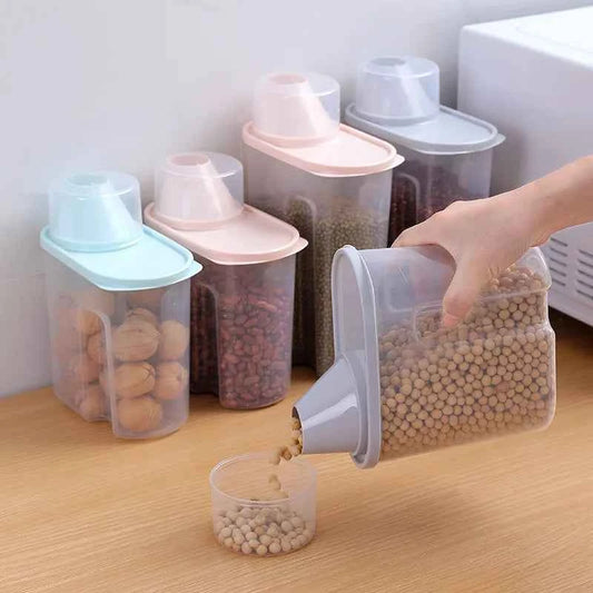 Household Kitchen Grain Storage Box, Food Storage Box, Dry Grain Sealed Can, Pet Grain Storage Box, Measuring Cup