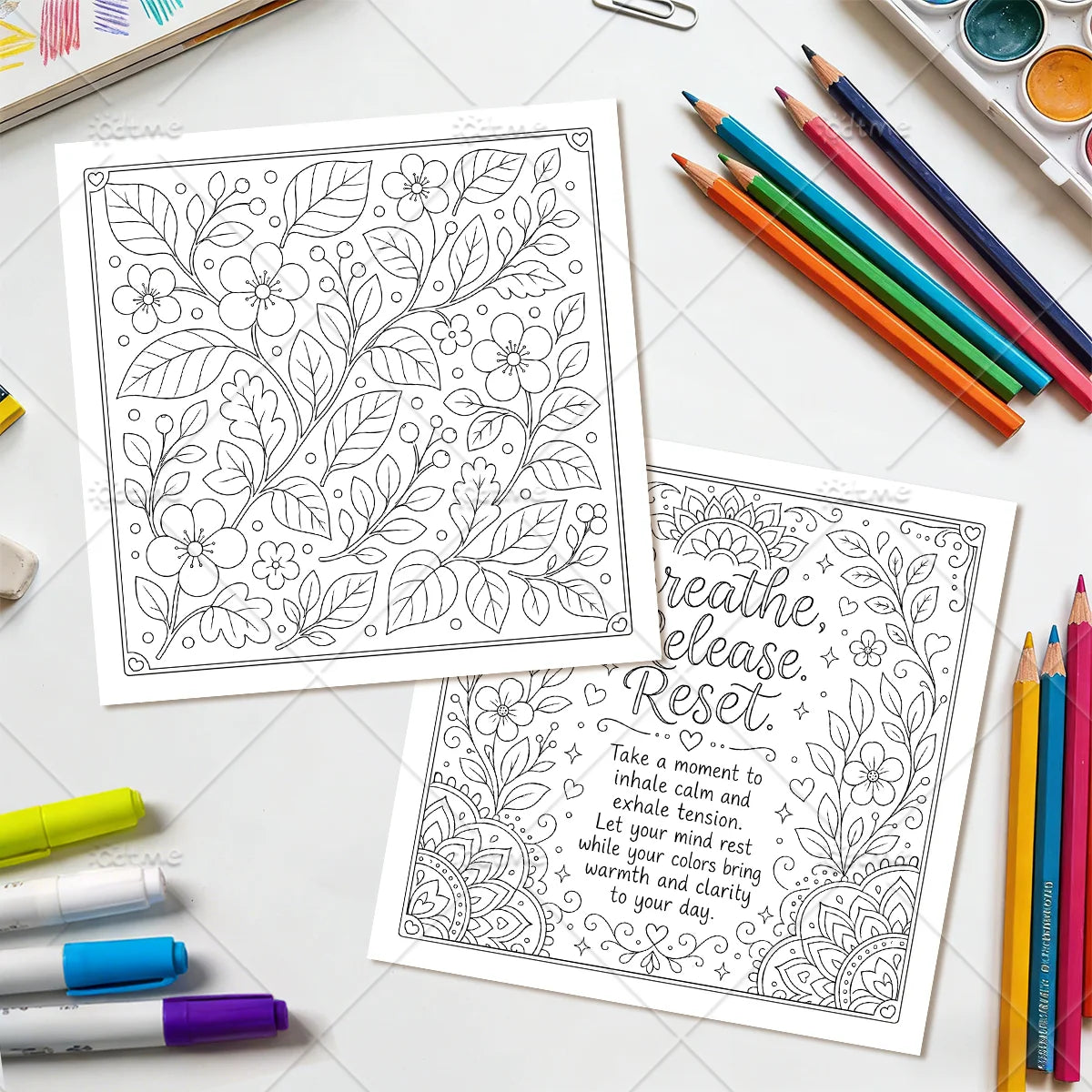 Stress Relief Coloring Book for Adults – Bold Easy Patterns & Cute Designs