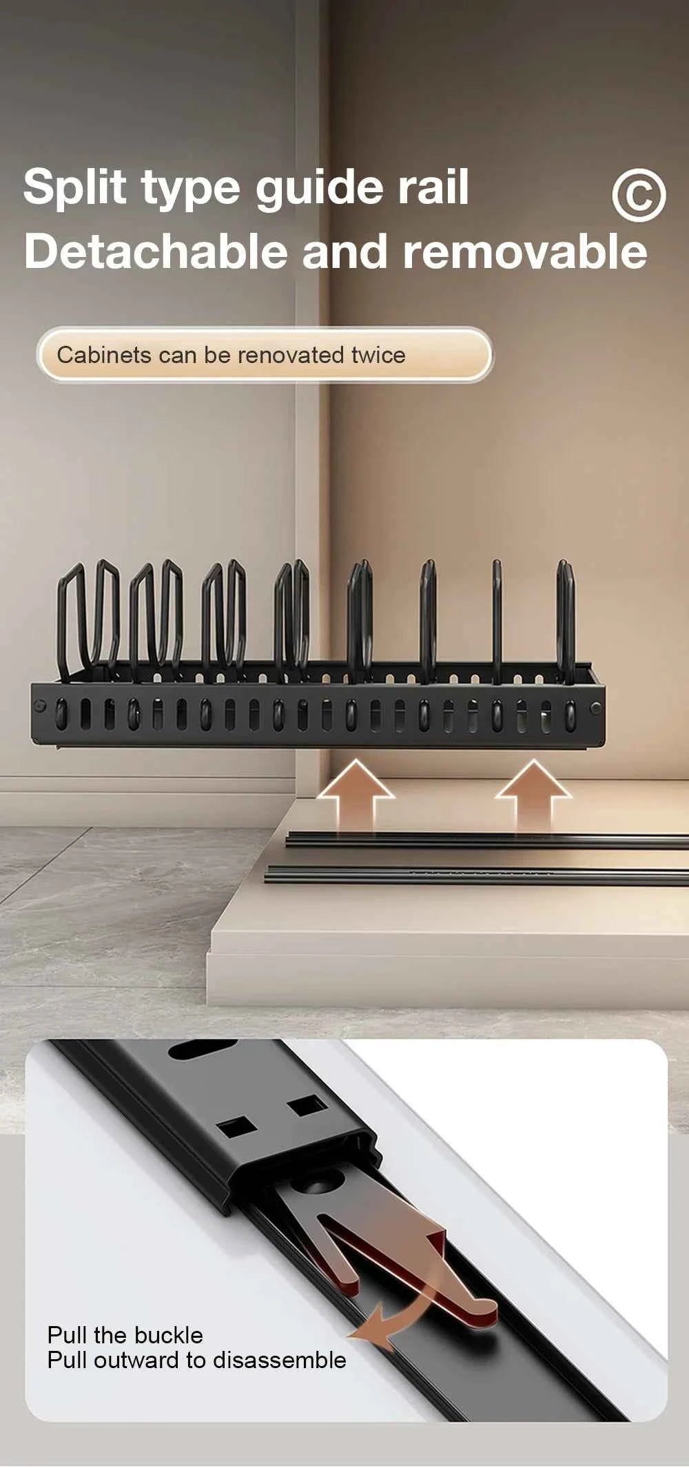 1Pc Kitchen Multifunctional Organizer Pull Out for Pots/Pans Sliding Lid Holder Spice Rack & Dish Drying Racks Drawer Organizer