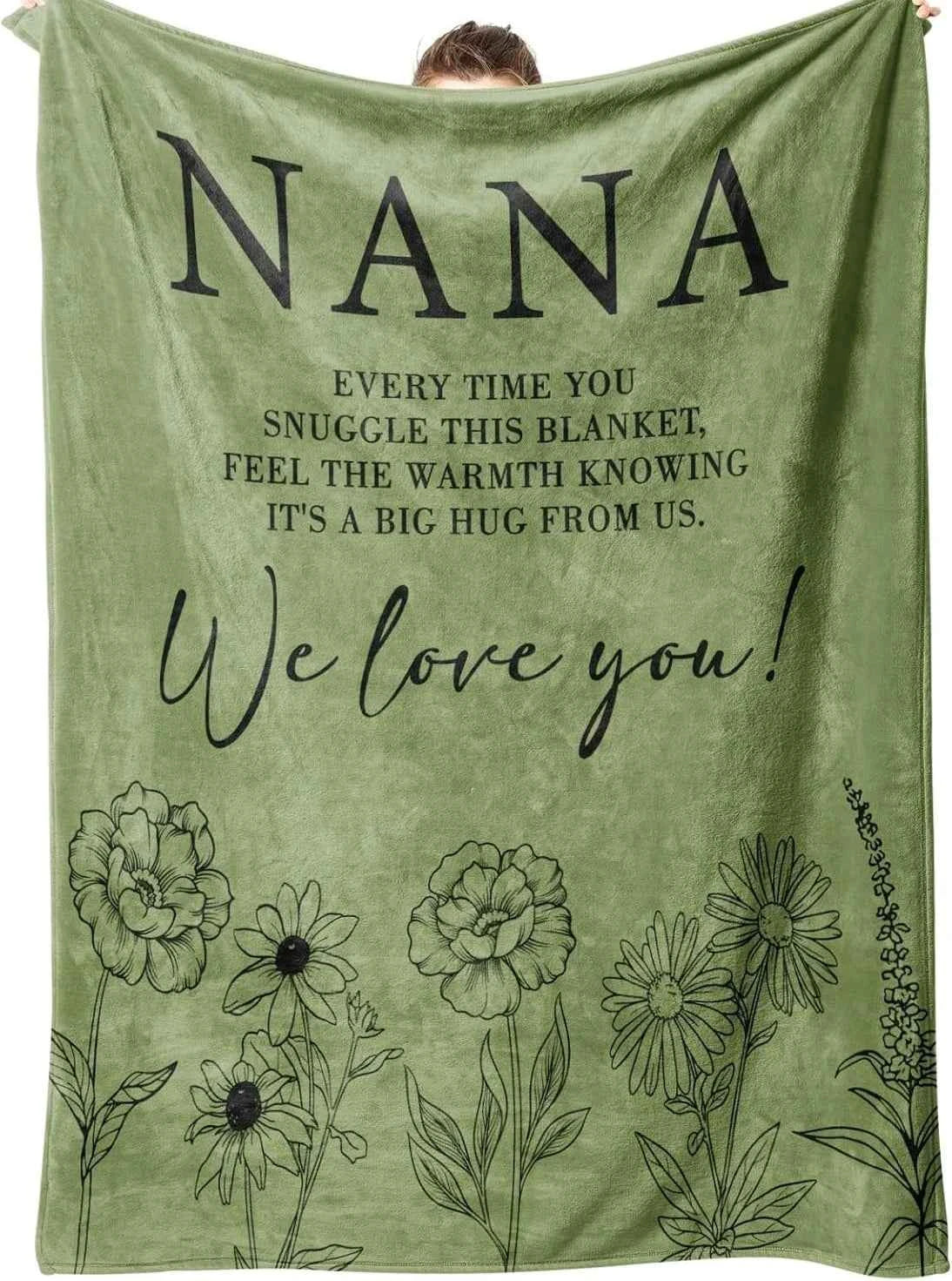 1PC Gift Blanket To Nana to Grandma Flannel Thin blankets for birthday gifts Mother's day festival Perfect gifts four season use