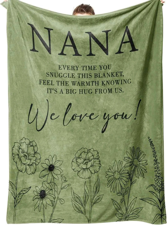 1PC Gift Blanket To Nana to Grandma Flannel Thin blankets for birthday gifts Mother's day festival Perfect gifts four season use
