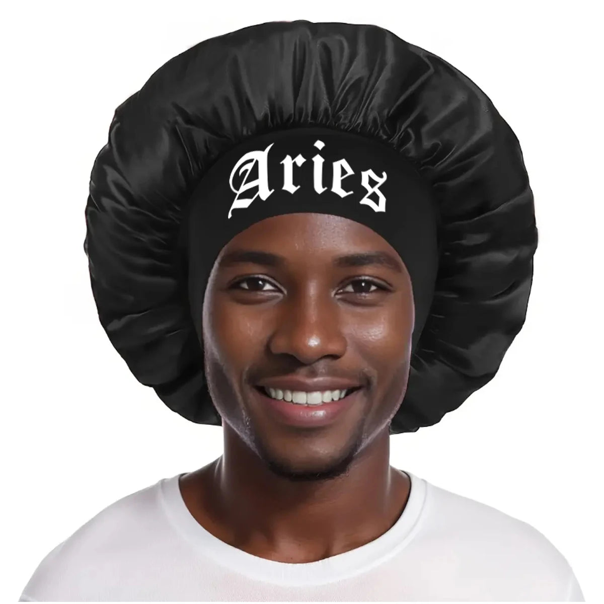 1PConstellation printing satin wide band sleep bonnet ,soft sleeping bonnet with wrap band,make up washing face daily use bonnet - NamafadStore