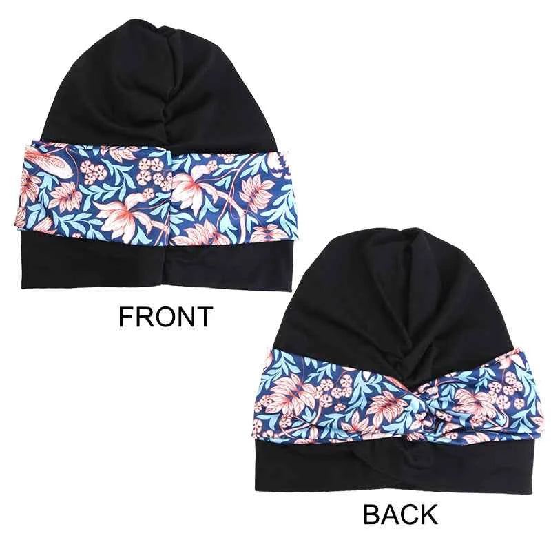 Print Cross Muslim Turban Scarf and Indian hat Ethnic headscarf Women Islamic Inner Hijab  Headwear Arab Wrap Head Scarf