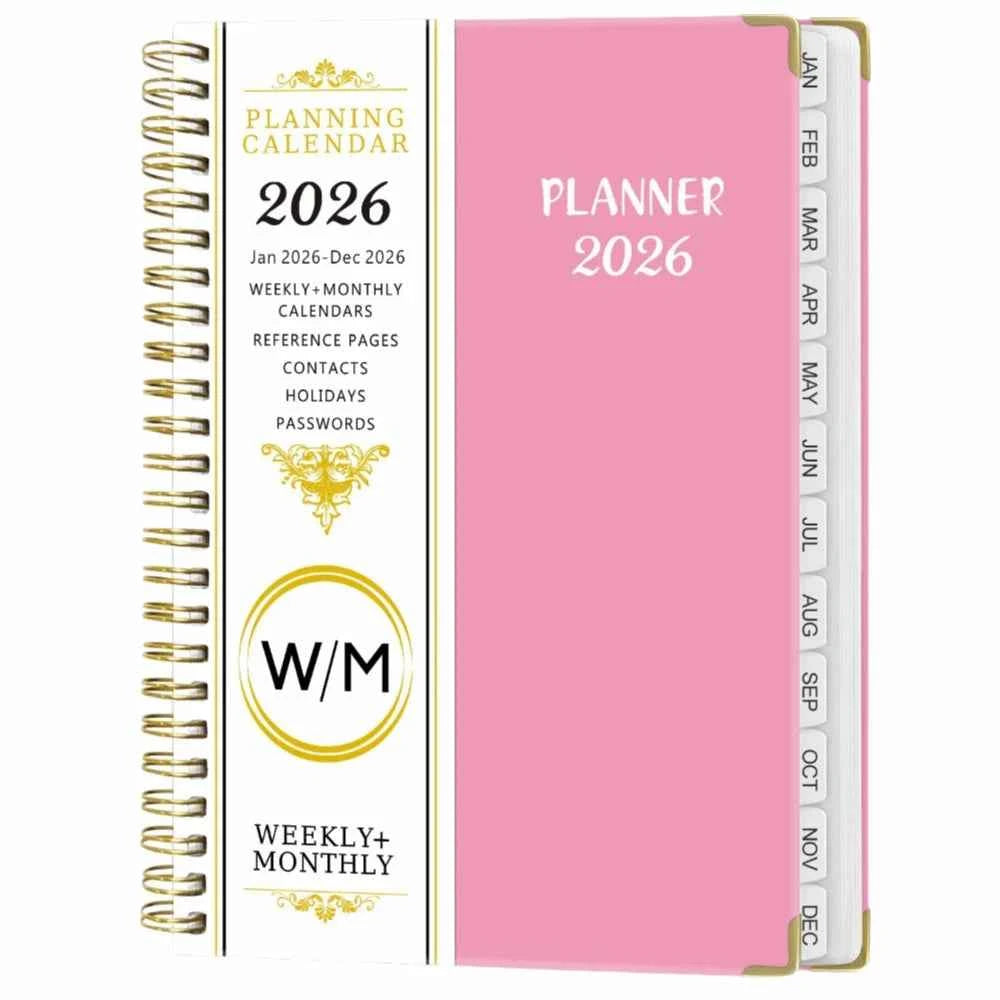 Yearly Schedule 2026 Planner Notebook Spiral Binding 365 Days Diary Office Work Planner 71 Sheet/142 Pages Plan Schedule