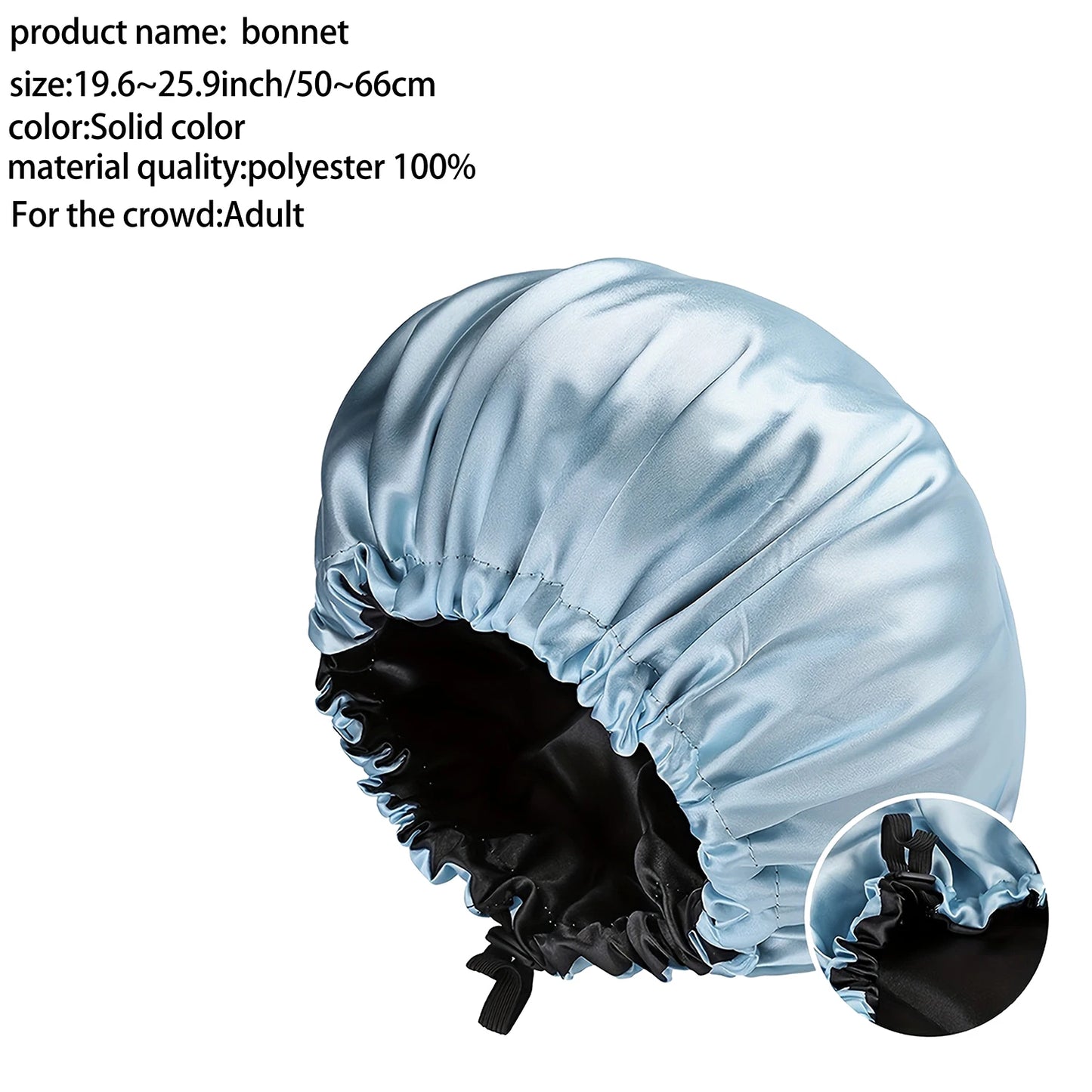 Women's Fashion Bonnet Soft Silk Smooth Double Layered Button Adjustable Hair Hat for Daily Home Comfortable Sleep Hat