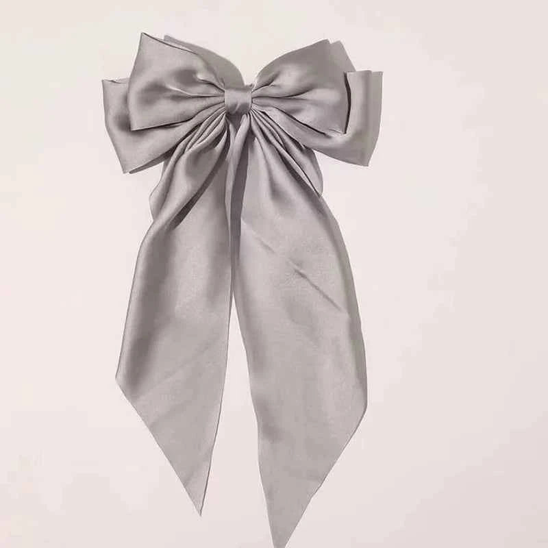 Bow Ribbon Hair Clip for Women Bowknot Barrettes Girls Solid Stain Spring Ponytail Clip Headband Hair Accessories Headwear Gift