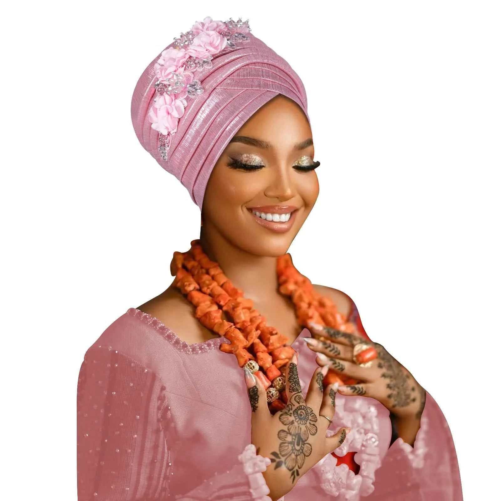 Fashion Women African Turban Cap Lady Head Wraps Nigeria Wedding Auto Gele Headtie Party Headgear Headwear Hat Outfits