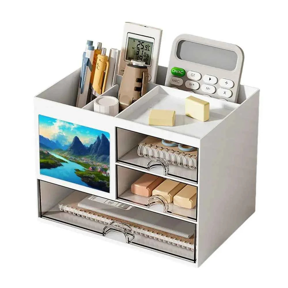 Stationary Organizer For Desk Stationery Holder Desk Makeup Organizer Storage Box Stationery Accessories Pen Organizer