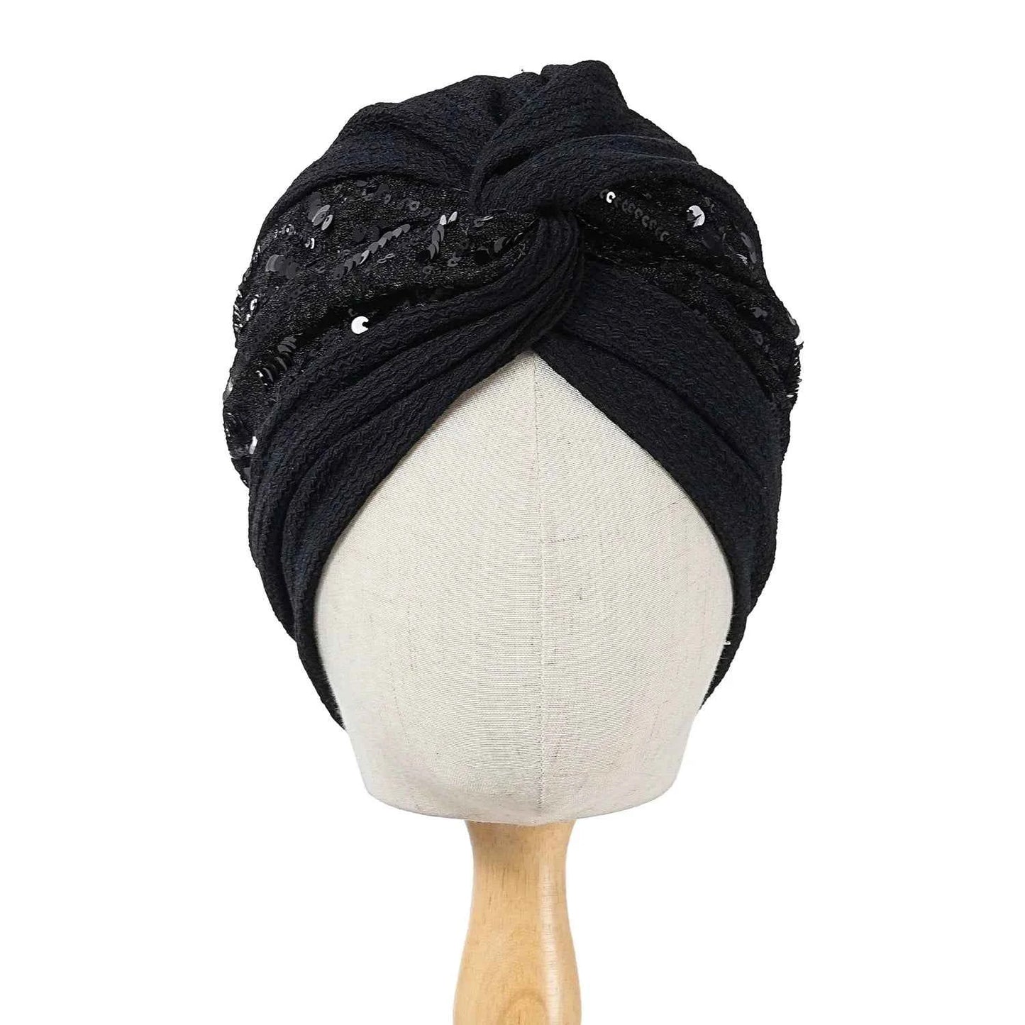 Bonnet For Women Cap Turban Folded Bud Exquisite Headscarf Casual Comfortable Fashion Versatile Warm Cross Hat Edge Wrinkle Lace