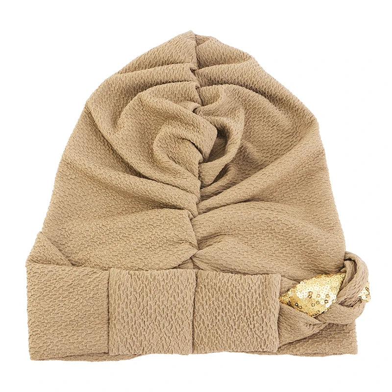 New African Headband Turban Cap Muslim Fried Dough Twists Braid Head Cap Islamic Chemo Hair Care Hats Beanie Headscarf - NamafadStore