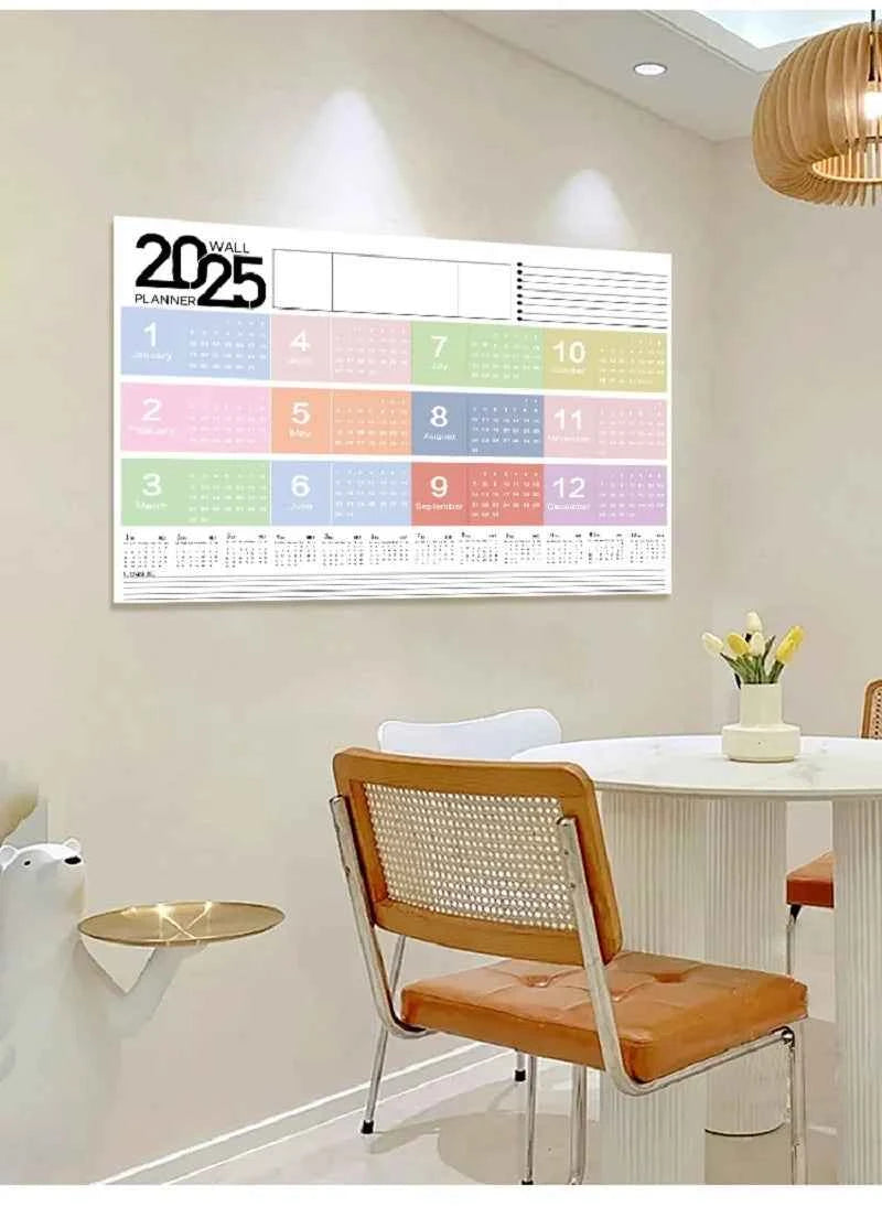 Large 2025 Schedules Calendar Planner Monthly Paper Weekly Planning Notepad Notebook Agenda Wall Calendar 365 Day Plan Hanging