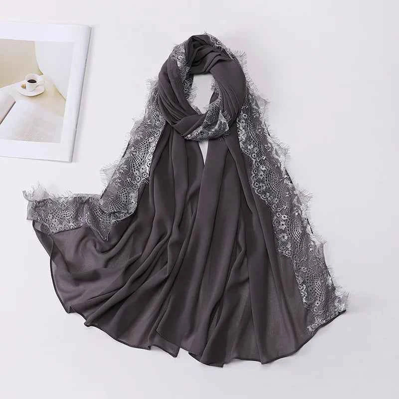 Chiffon Hijab Turban – Lace Headscarf & Veil for Muslim Women, Islamic Headband for Ramadan