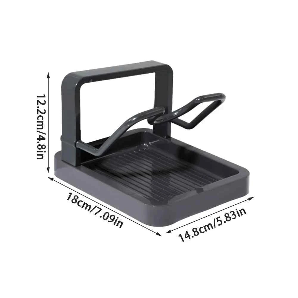 Double Layer Pot Lid Rack Non-slip Large Capacity Cutting Board Holder Draining Kitchen Storage Rack