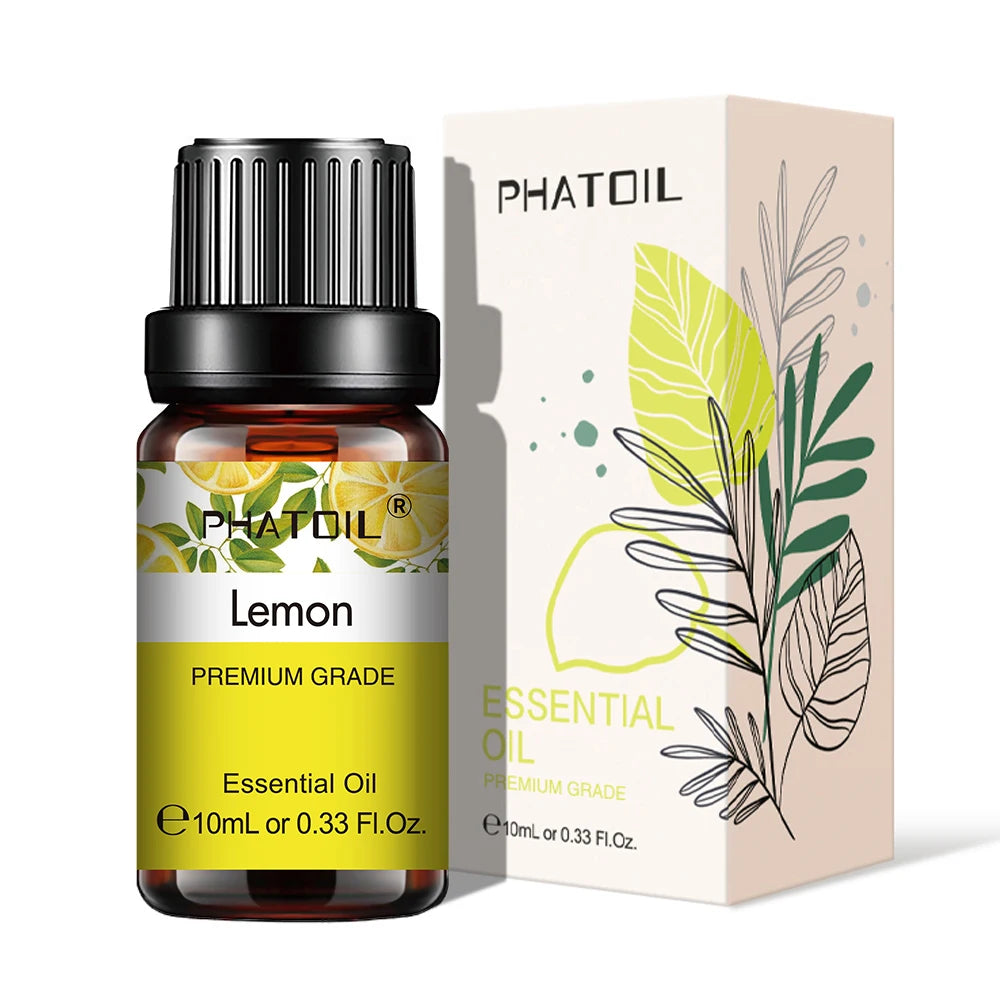 PHATOIL Natural Plant Essential Oil 10ml Eucalyptus Rose Lemon Bergamot Vanilla Peppermint 1PCS Aroma Essential Oil For Diffuser - NamafadStore