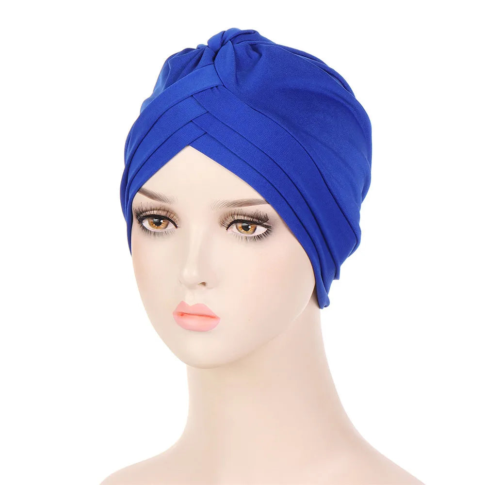 1PC New Women Elastic Turban Hat Muslim Hijab Islamic Beads Cancer Chemo Cap Ladies Hijab Stretch Head Wrap Head Scarf Hair Loss - NamafadStore