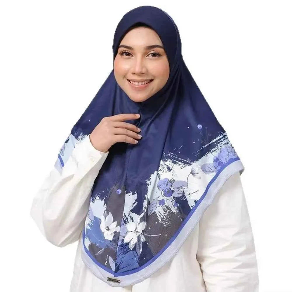 Flower Eid Al-Fitr Long Floral Turban Adjustable Multiple Colors Printed Arab Lady Headscarf Chiffon Hijab Head Wrap Women