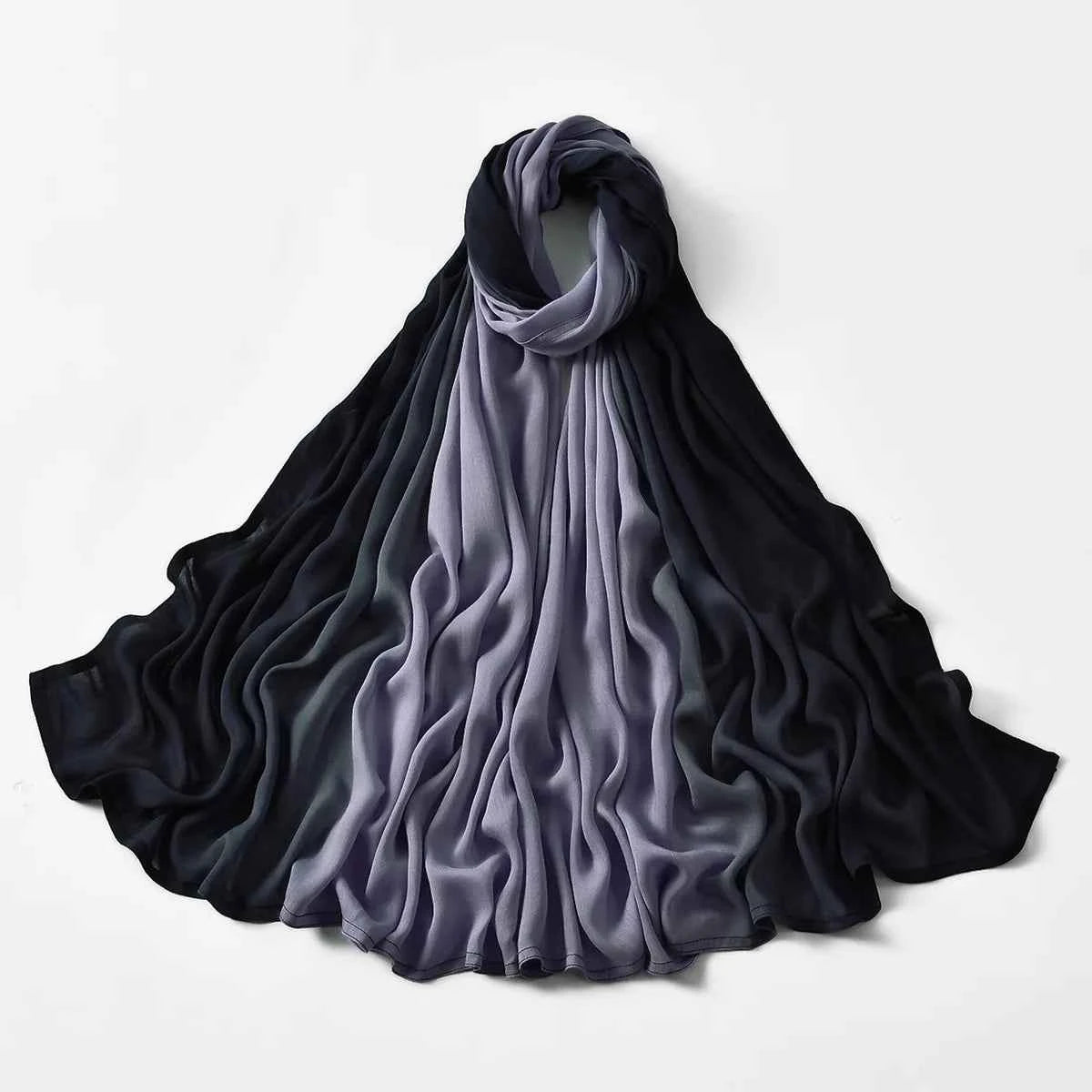 Big Size Gradient Women Cotton Rayon Crease Hijab Scarf Woman Long Wraps and Shawls Musulman Headband Islamic Turban