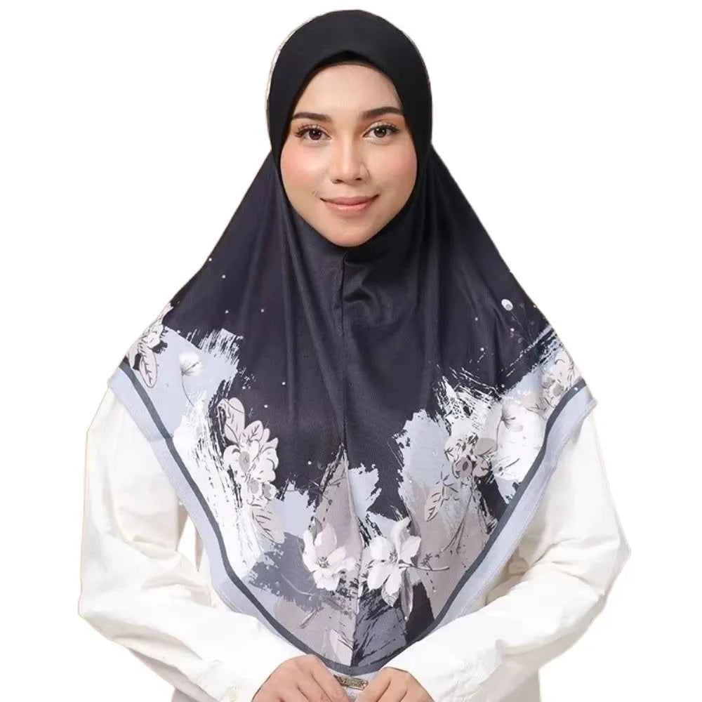 Flower Eid Al-Fitr Long Floral Turban Adjustable Multiple Colors Printed Arab Lady Headscarf Chiffon Hijab Head Wrap Women