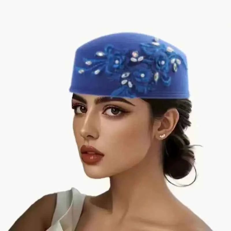 Fashion Summer Autumn African Turban Hat for Women Church with Flower Soft Caps for Party Casual Head Wrap African Headtie