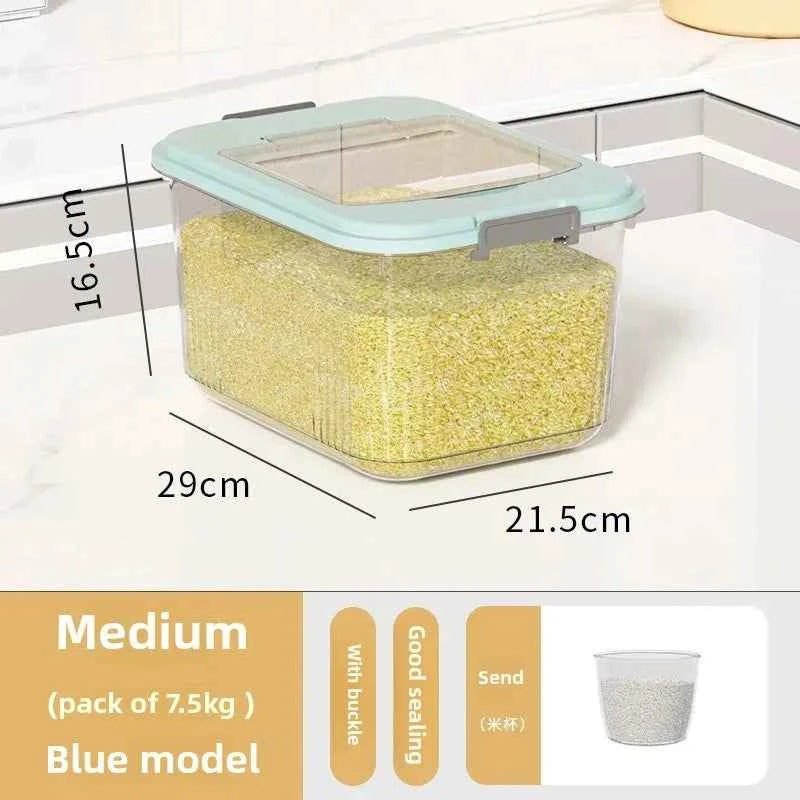 Kitchen Storage Box Rice Barrel Sealed Moisture Proof Bug Resistant Flour Tank Grain Storage Container Home Organization Bin