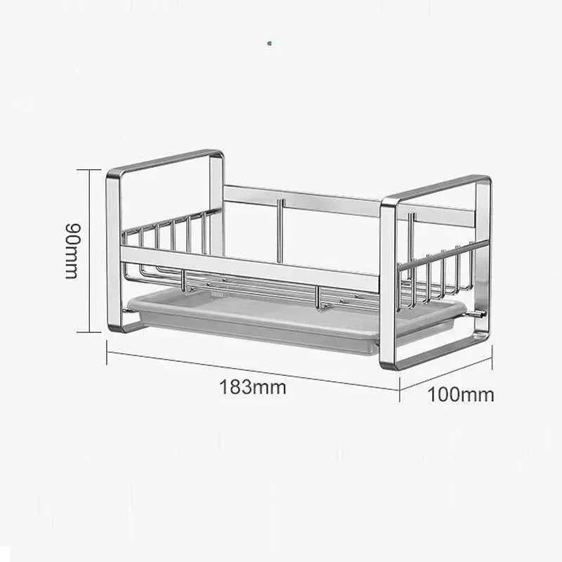 Stainless Steel Black Silver Sponge Holder Kitchen Sink Rag Rack Stand Cleaning Brush Organizer Storage Rack Kitchen Accessories