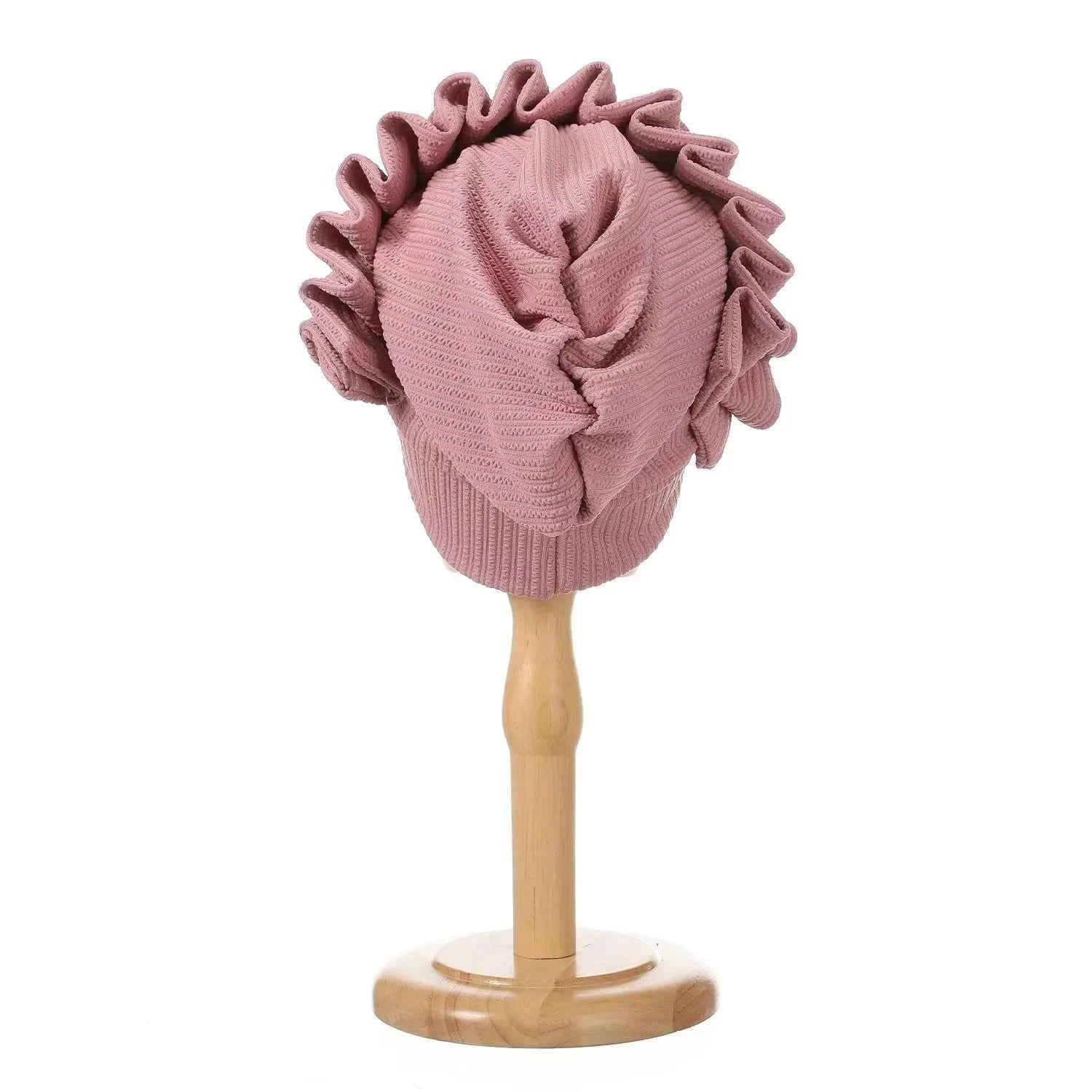 Indian Forehead Cross Turban Hat Women Chemo Cap Muslim Hijab Bonnet Ruffle Headscarf Beanies Bandanas Headband Turbante Mujer