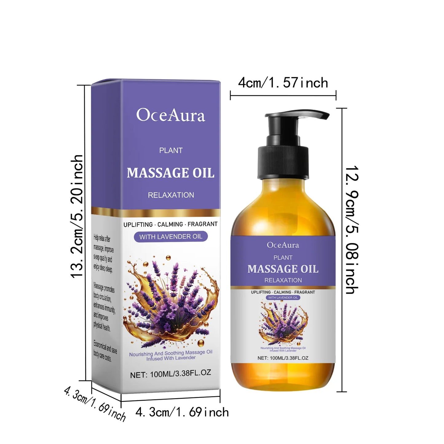 Lavender Relaxing Massage Oil Moisturizing Body Skin Smoothing Soft Stress Relief Muscle Sore Help Sleep Gua Sha Fragrance Oil