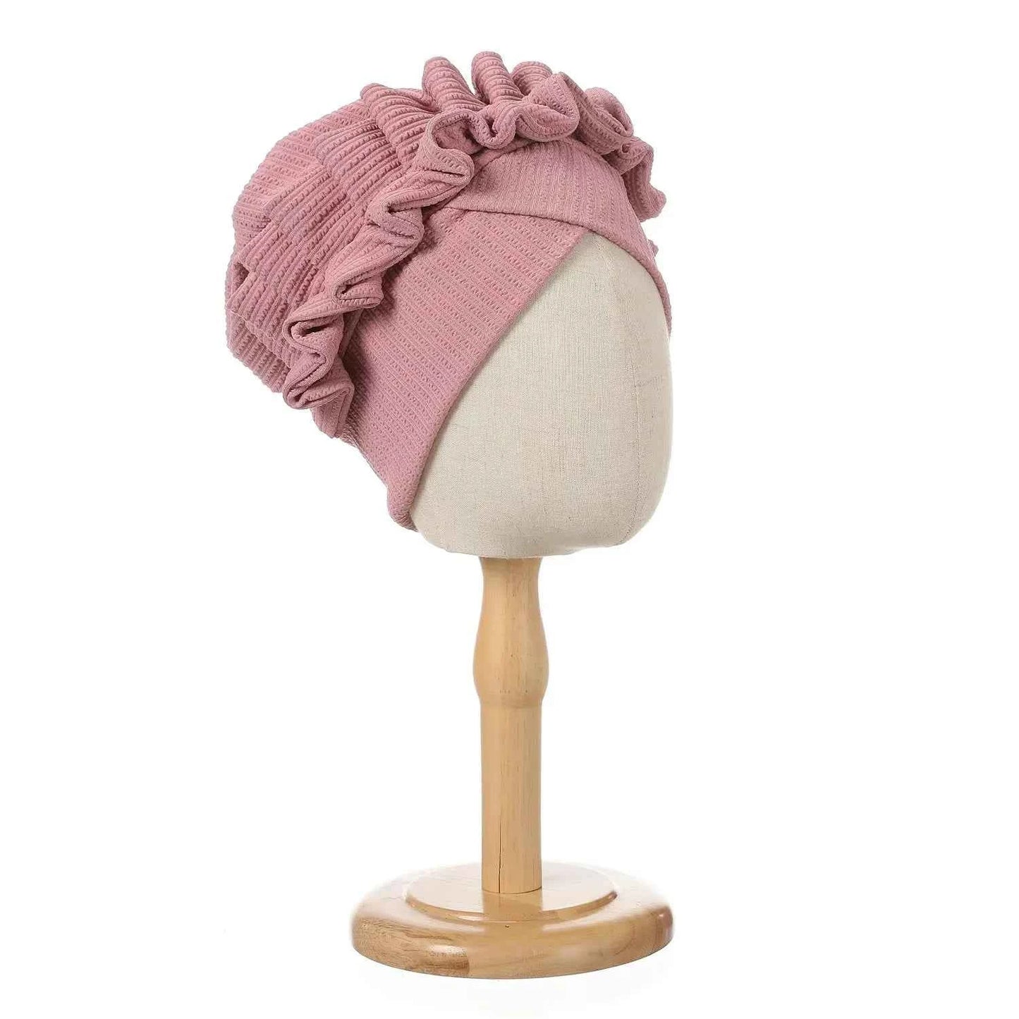 Indian Forehead Cross Turban Hat Women Chemo Cap Muslim Hijab Bonnet Ruffle Headscarf Beanies Bandanas Headband Turbante Mujer