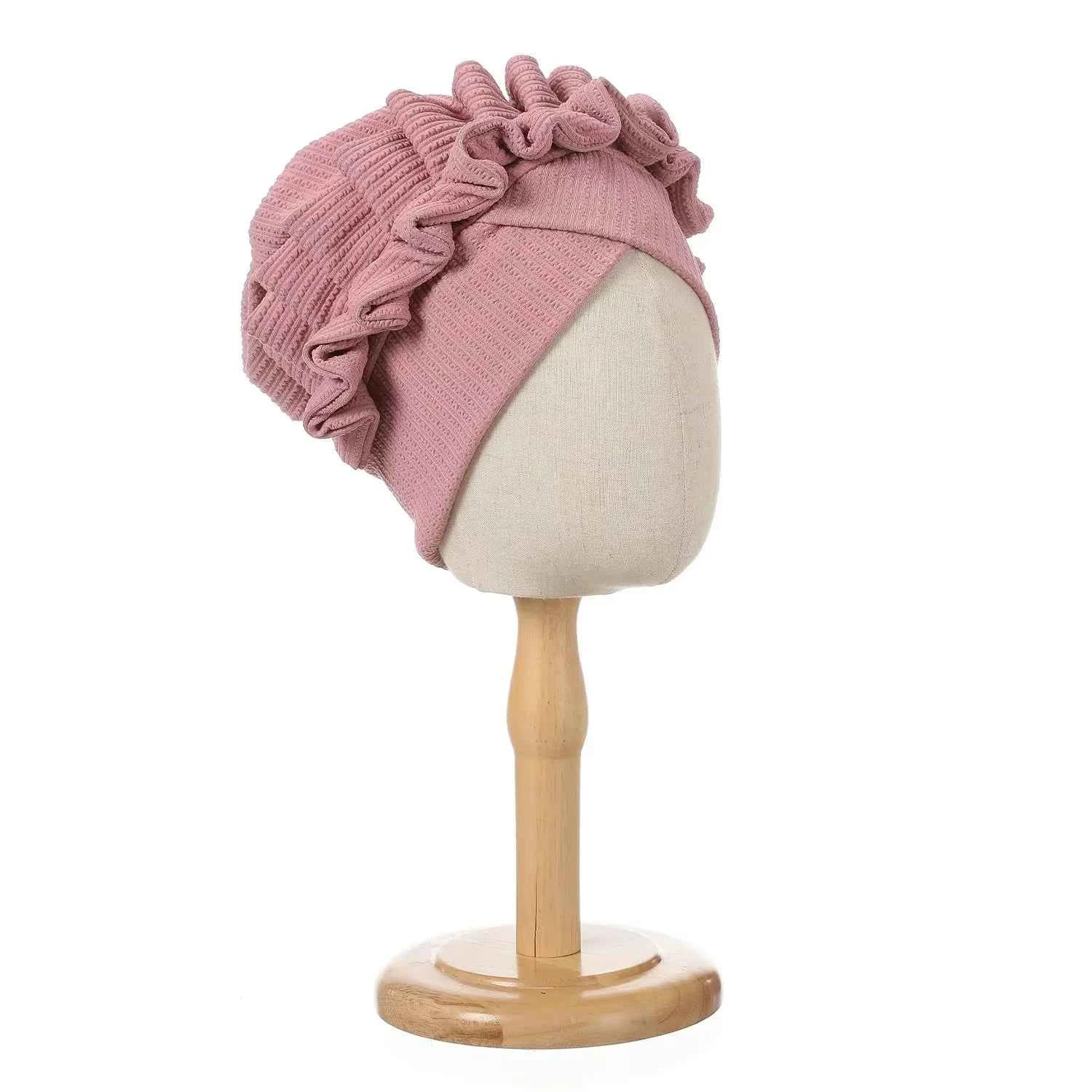 Indian Forehead Cross Turban Hat Women Chemo Cap Muslim Hijab Bonnet Ruffle Headscarf Beanies Bandanas Headband Turbante Mujer