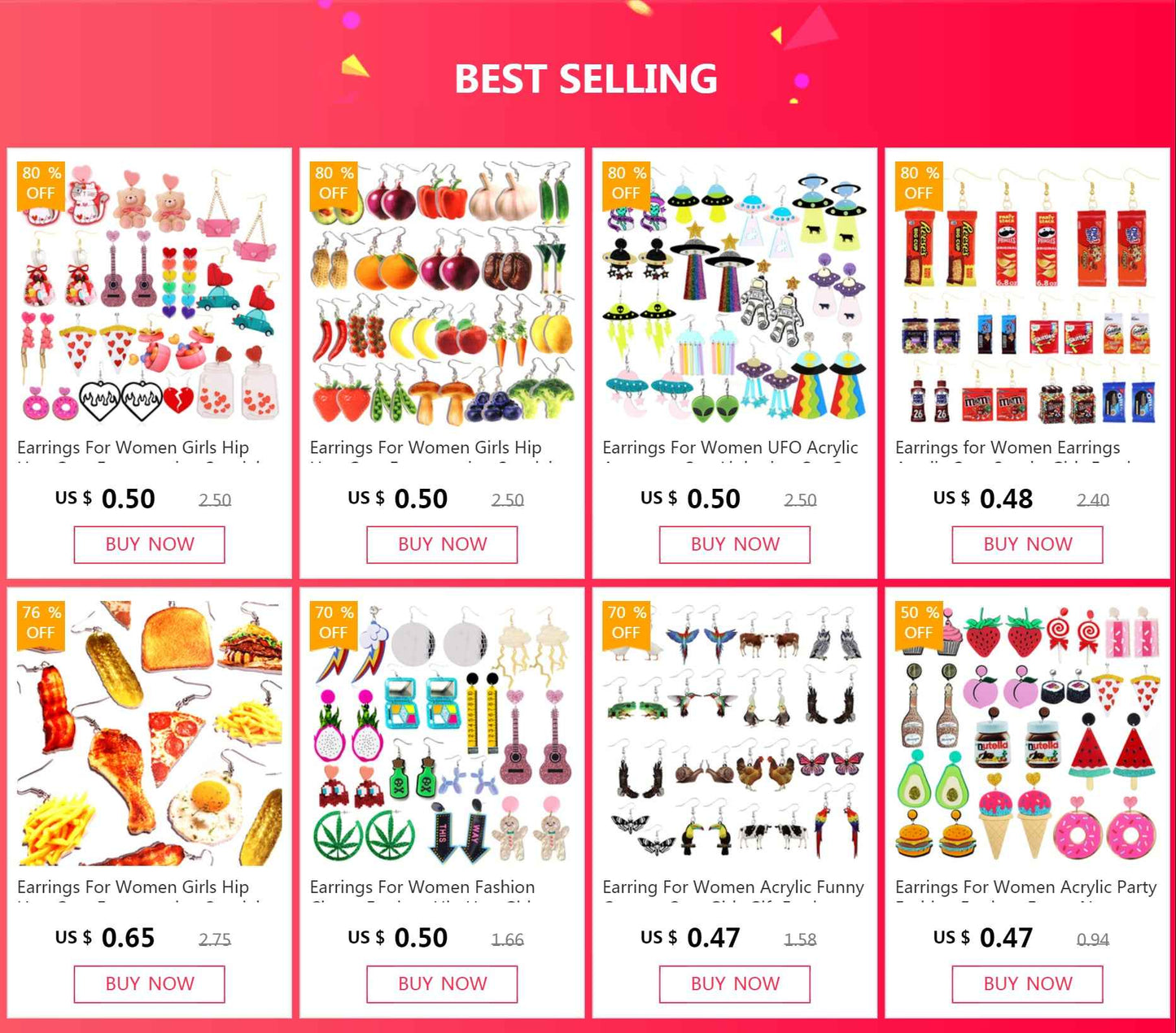 Earrings For Women Girls Hip Hop Cute Exaggeration Special Creativity Jewelry Valentine's Day Teddy Bear  Sweet Heart