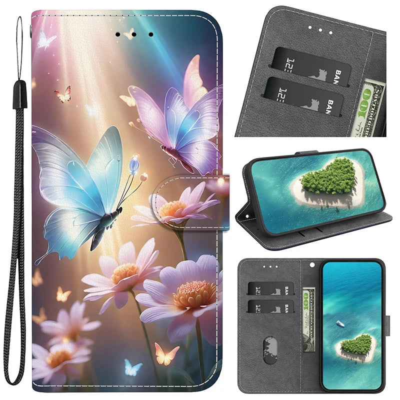 Leather Phone Case For iPhone 11 12 13 14 15 16 17 Pro Max XR 14 15 16 Plus 16e 17 Air Wallet Lanyard Cover