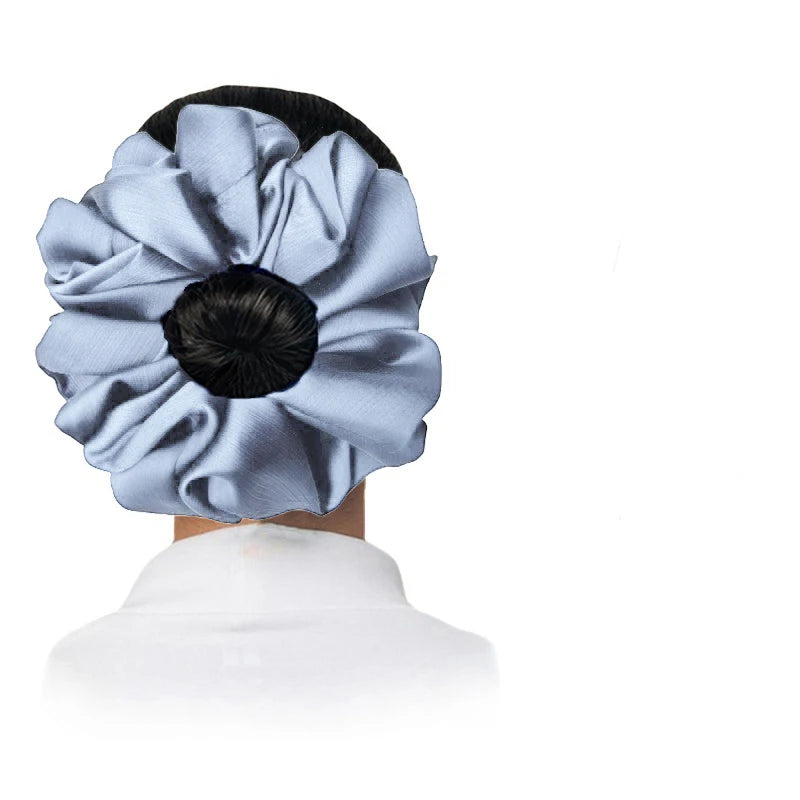 17Colors Big Size Crepe Satin Scrunchies Muslim Women Custom Elastic Volumizing Oversized Neat stitching Bunch Hair Tie - NamafadStore