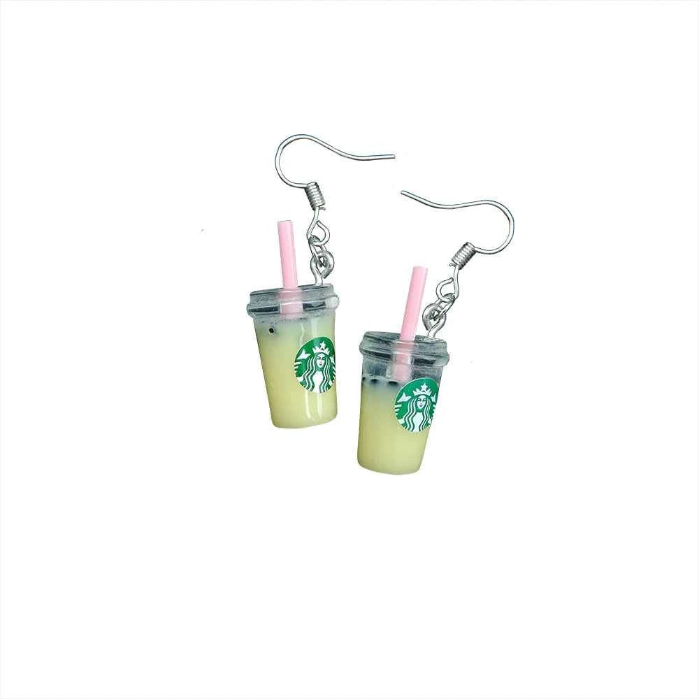 Coffee Earring For Women Resin Tea with Milk Drop Earrings Children Handmade Jewelry DIY Gifts