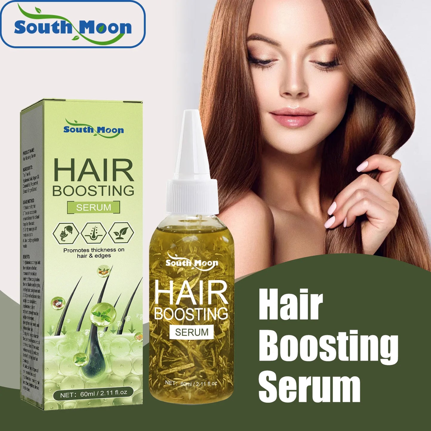 South Moon Hair Boosting Oil Anti Hair Break Prevent Alopecia Nourishing Scalp Dry Damaged Beard Hair Smoothing Tea Tree Essence - NamafadStore