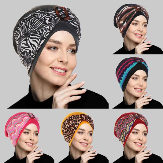 Women’s Twist Knot Turban Headscarf – Muslim Hijab Beanie, Chemo Cap & Hair Accessory